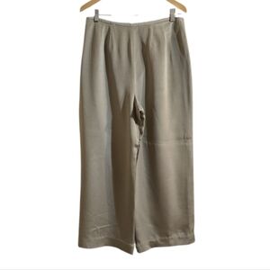Markstone Vintage 100% Silk High Rise Wide Leg Beige Dress Pants. Size 14